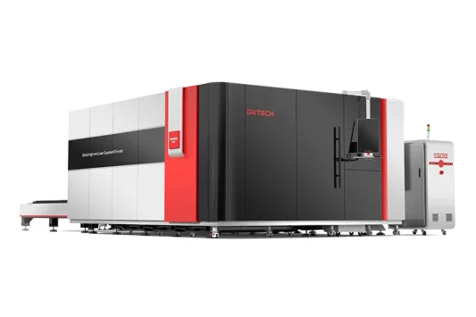Maquina de corte a laser de fibra DXTECH-exchange-table-full-cover para chapas e tubos metalicos